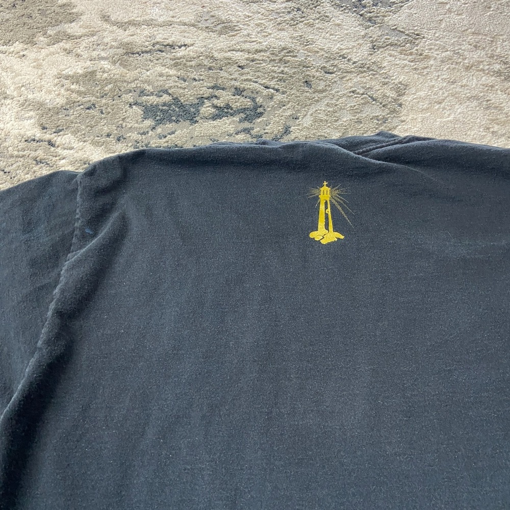 Vintage Y2K One Cent Biblical Jesus Tee T Shirt Sz L Black Spellout Short Sleeve - Picture 8 of 9